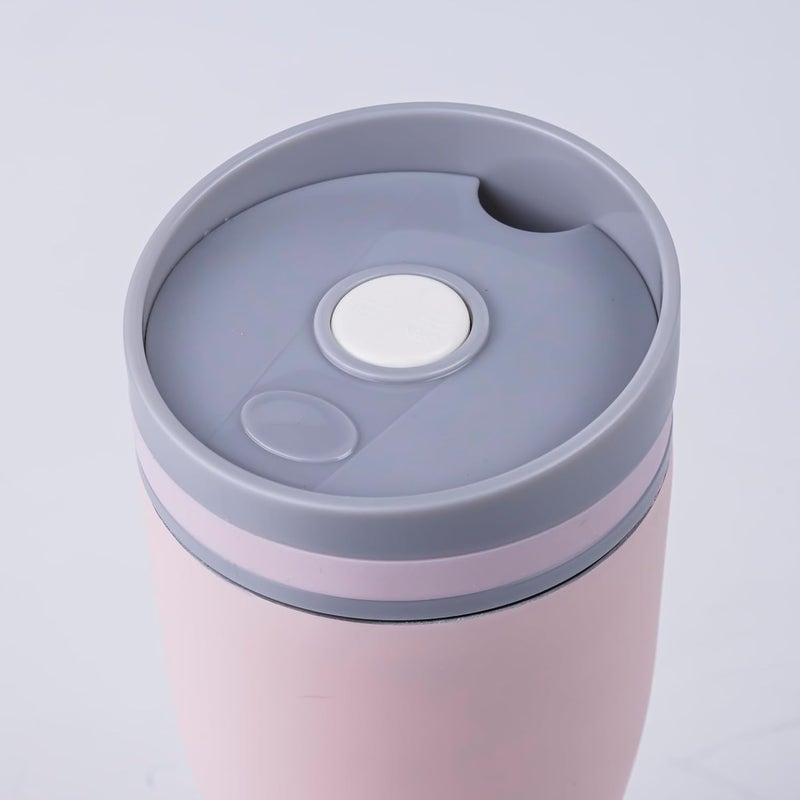 Nessan كوب نيسان المعزول من الفولاذ المقاوم للصدأ، 360 مل - الكوب الحراري المثالي المحمول لمشروباتك الساخنة والباردة في أي مكان: المنزل، الصالة الرياضية، الهواء الطلق، المكتب، والمدرسة - وردي - Image 3